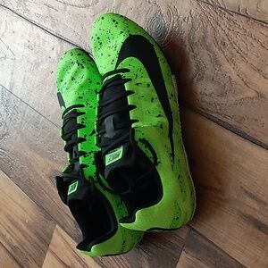 Size 11.5 Nike neon green men's cleats for track